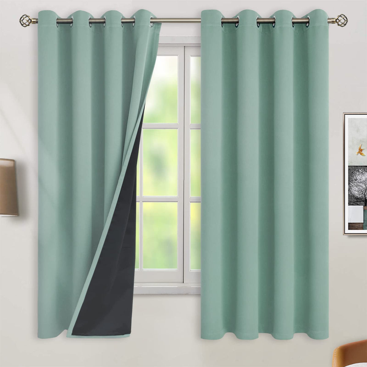 BGment 40 Inch Long Short Blackout Curtains for Small Windows