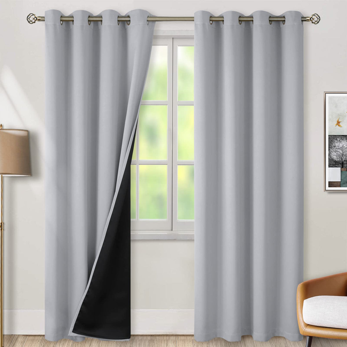 BGment 40 Inch Long Short Blackout Curtains for Small Windows
