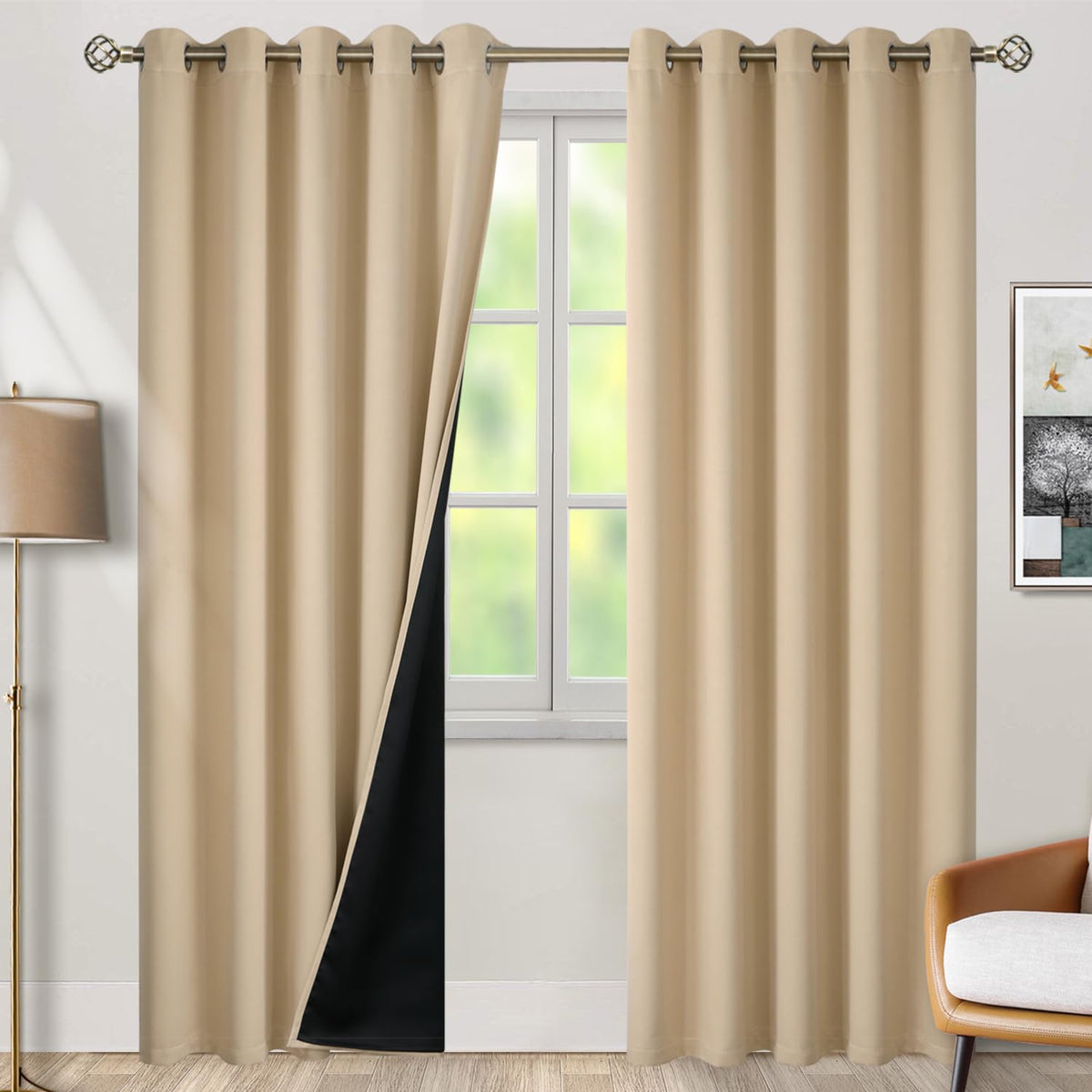 BGment 40 Inch Long Short Blackout Curtains for Small Windows