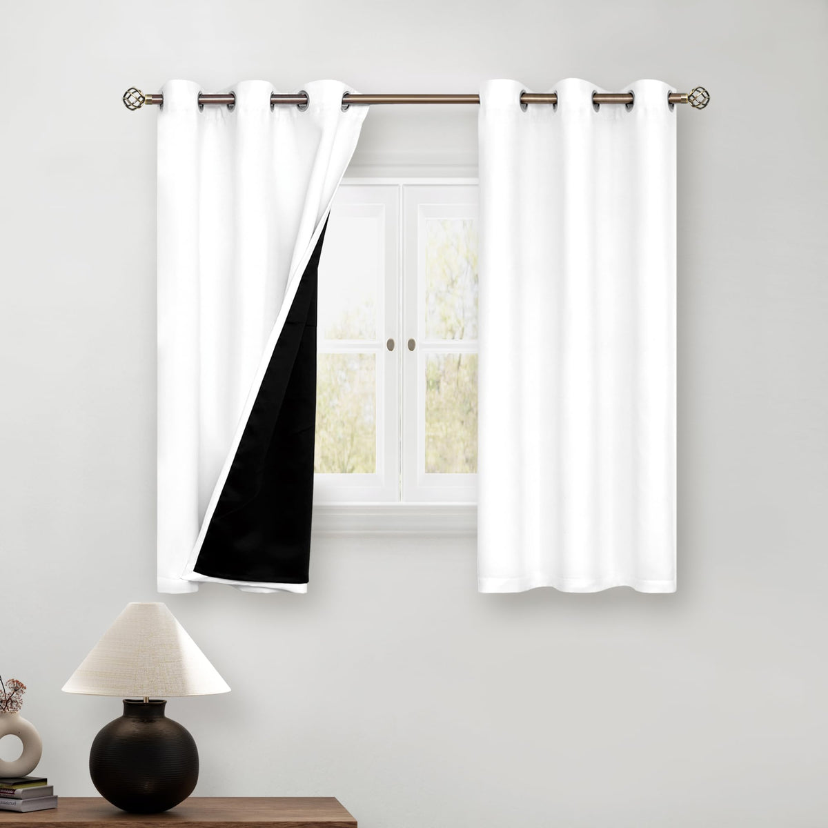 BGment 40 Inch Long Short Blackout Curtains for Small Windows