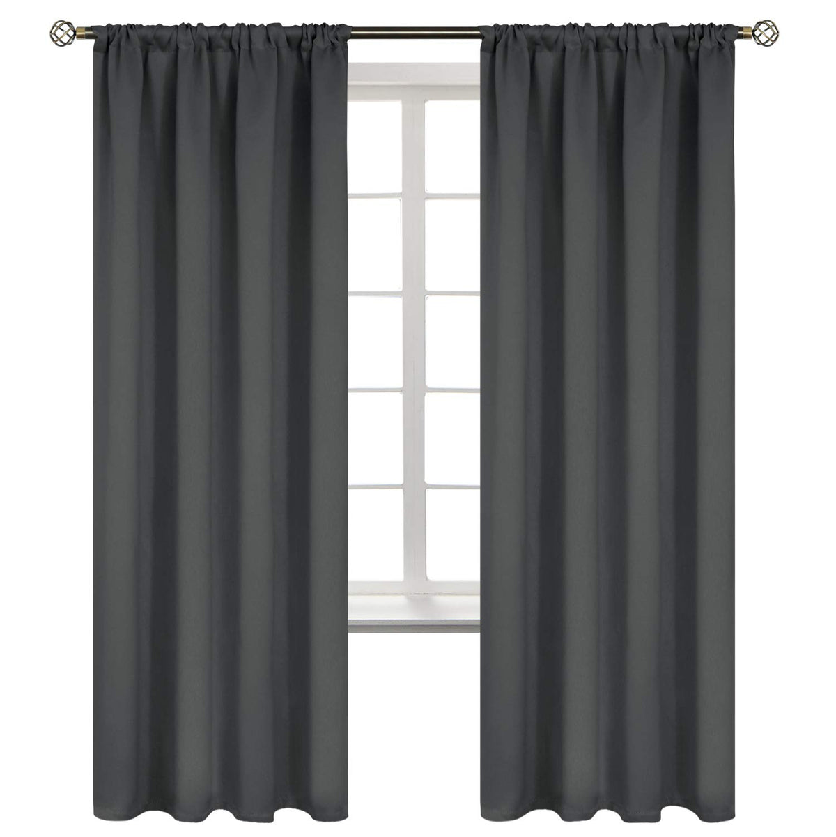 BGment Black Blackout Curtains 40 Inches Long for Kitchen Window 2 Panels