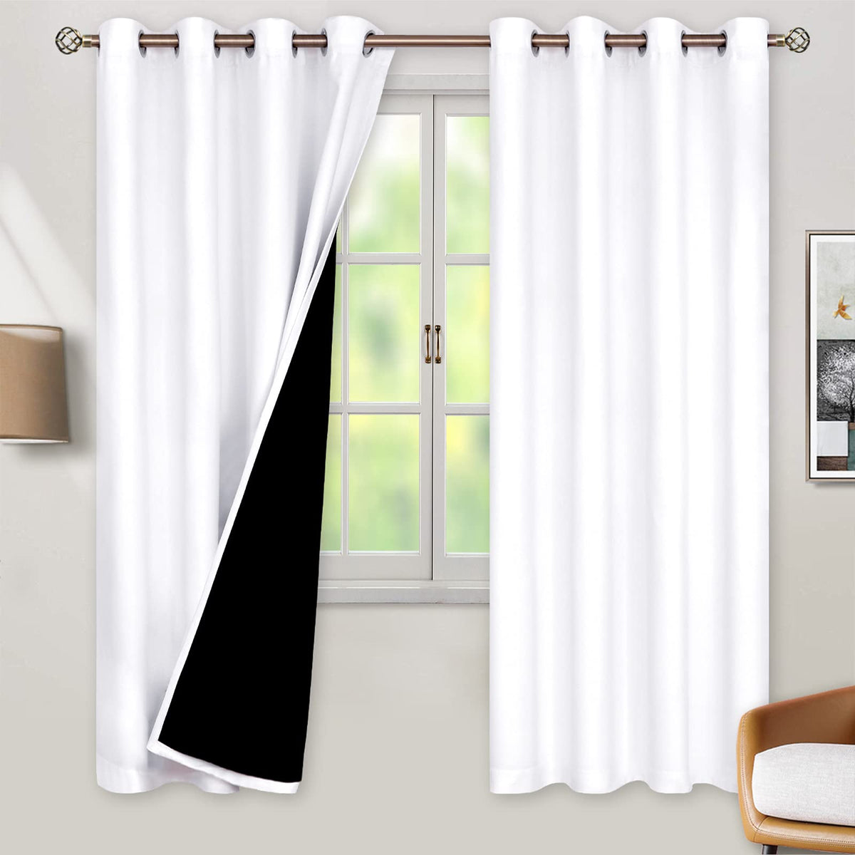 BGment 40 Inch Long Short Blackout Curtains for Small Windows
