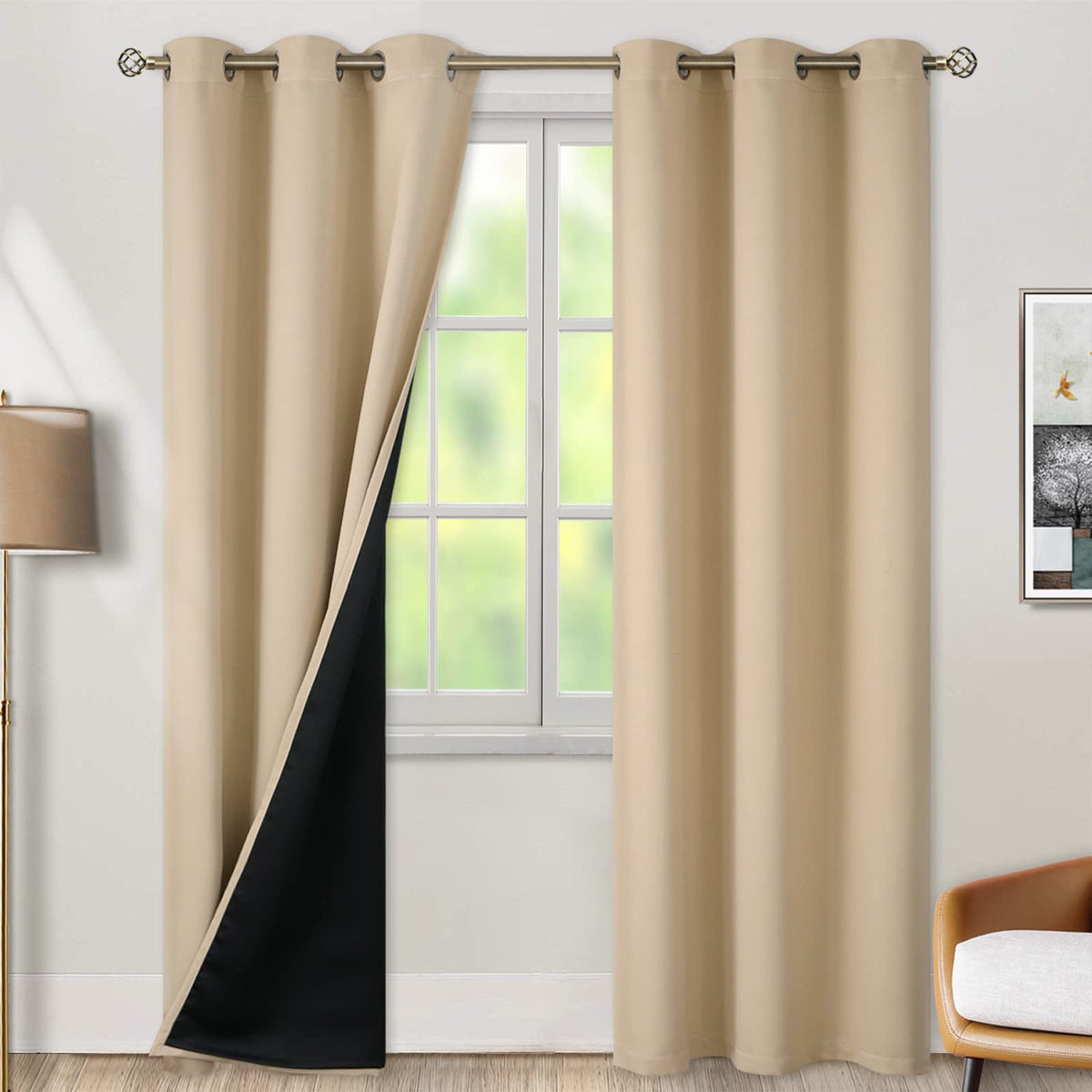 BGment 40 Inch Long Short Blackout Curtains for Small Windows