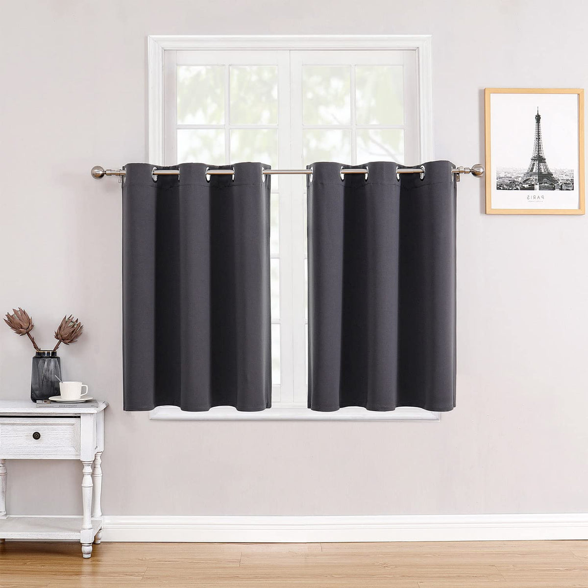 ChrisDowa Small Blackout Curtains for Kitchen & Bedroom 36 Inches Long