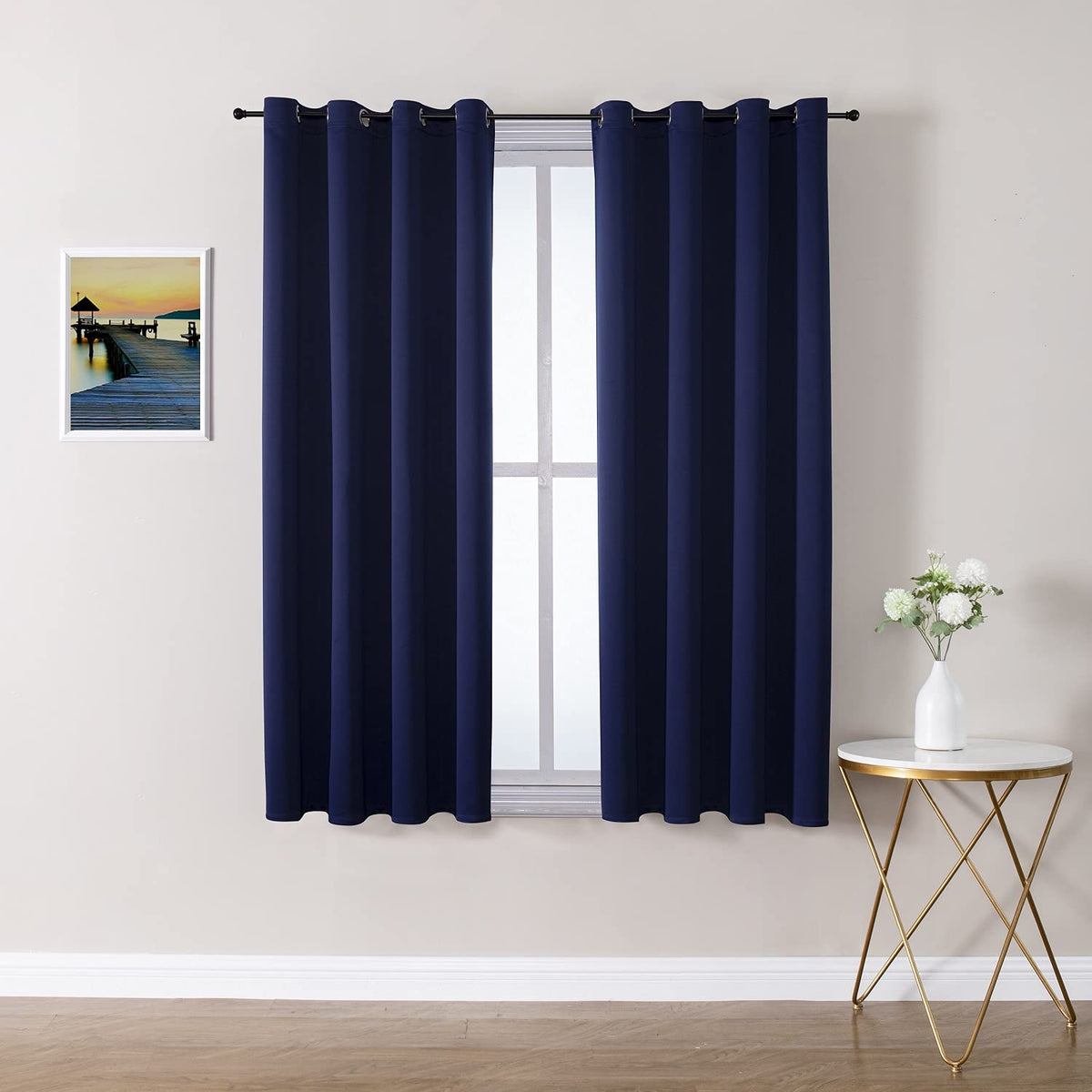 ChrisDowa Small Blackout Curtains for Kitchen & Bedroom 36 Inches Long