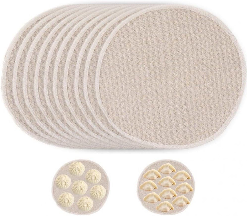 10pcs Round Cotton Yarn Cloth Reusable Non Stick Household Liners Cloth Mesh Mat Pad Steamed Buns Dumplings Baking Cooking Tool