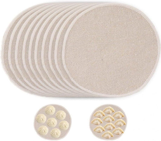 10pcs Round Cotton Yarn Cloth Reusable Non Stick Household Liners Cloth Mesh Mat Pad Steamed Buns Dumplings Baking Cooking Tool