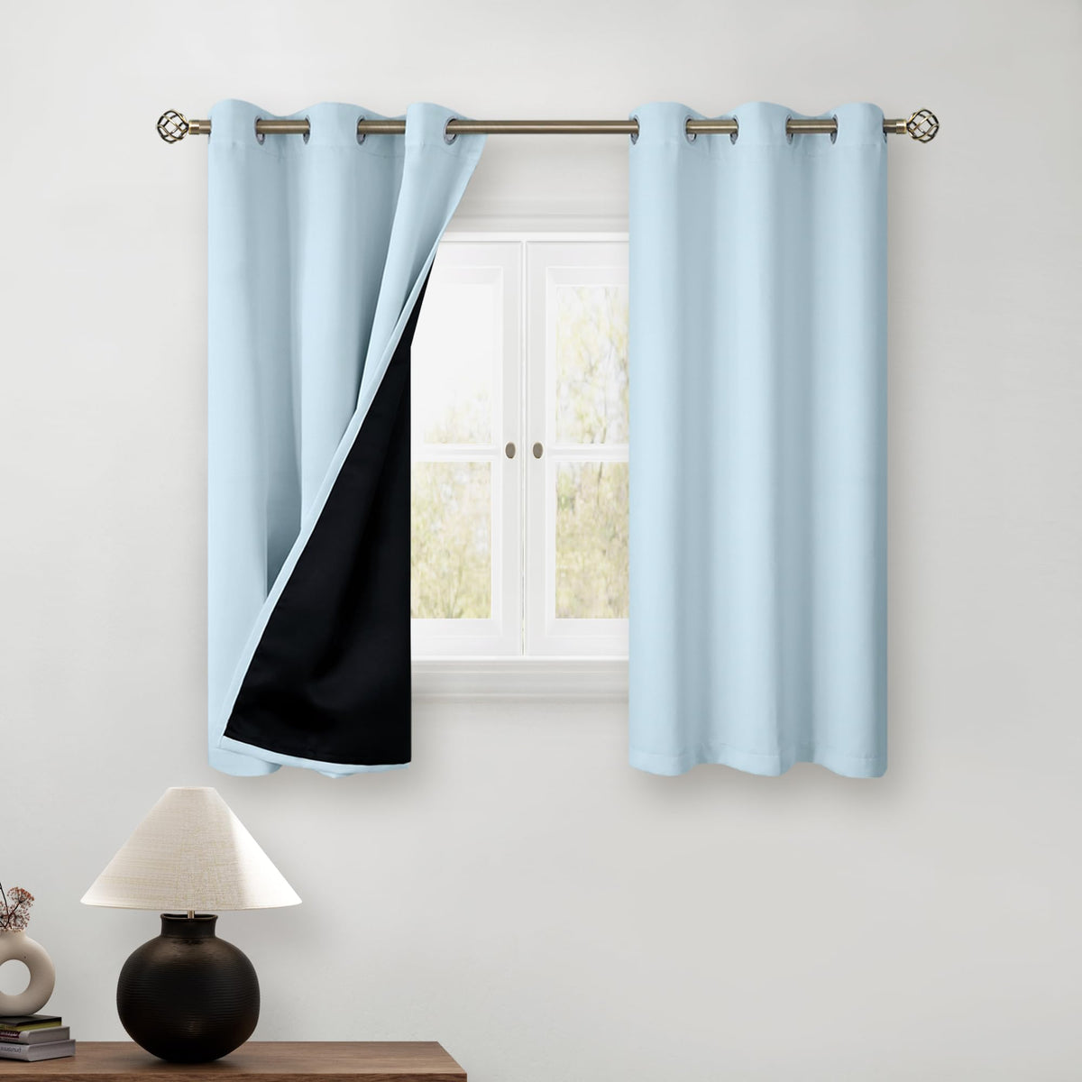 BGment 40 Inch Long Short Blackout Curtains for Small Windows