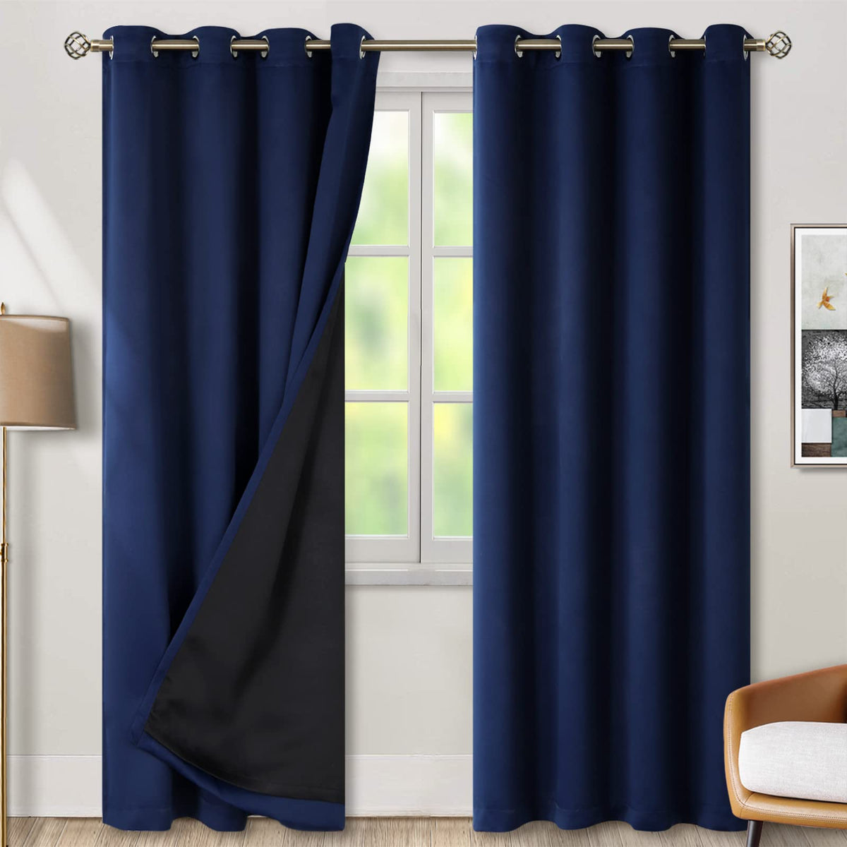 BGment 40 Inch Long Short Blackout Curtains for Small Windows