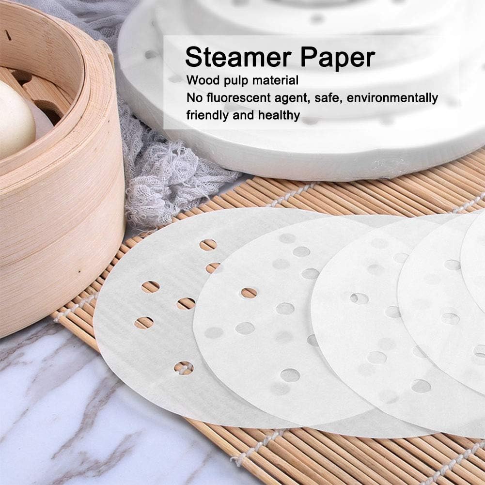 400PCS Steamer Cooking Paper Non Stick Under Steam Mat Liners for Restaurant Kitchen Use Steamed Buns Dumplings