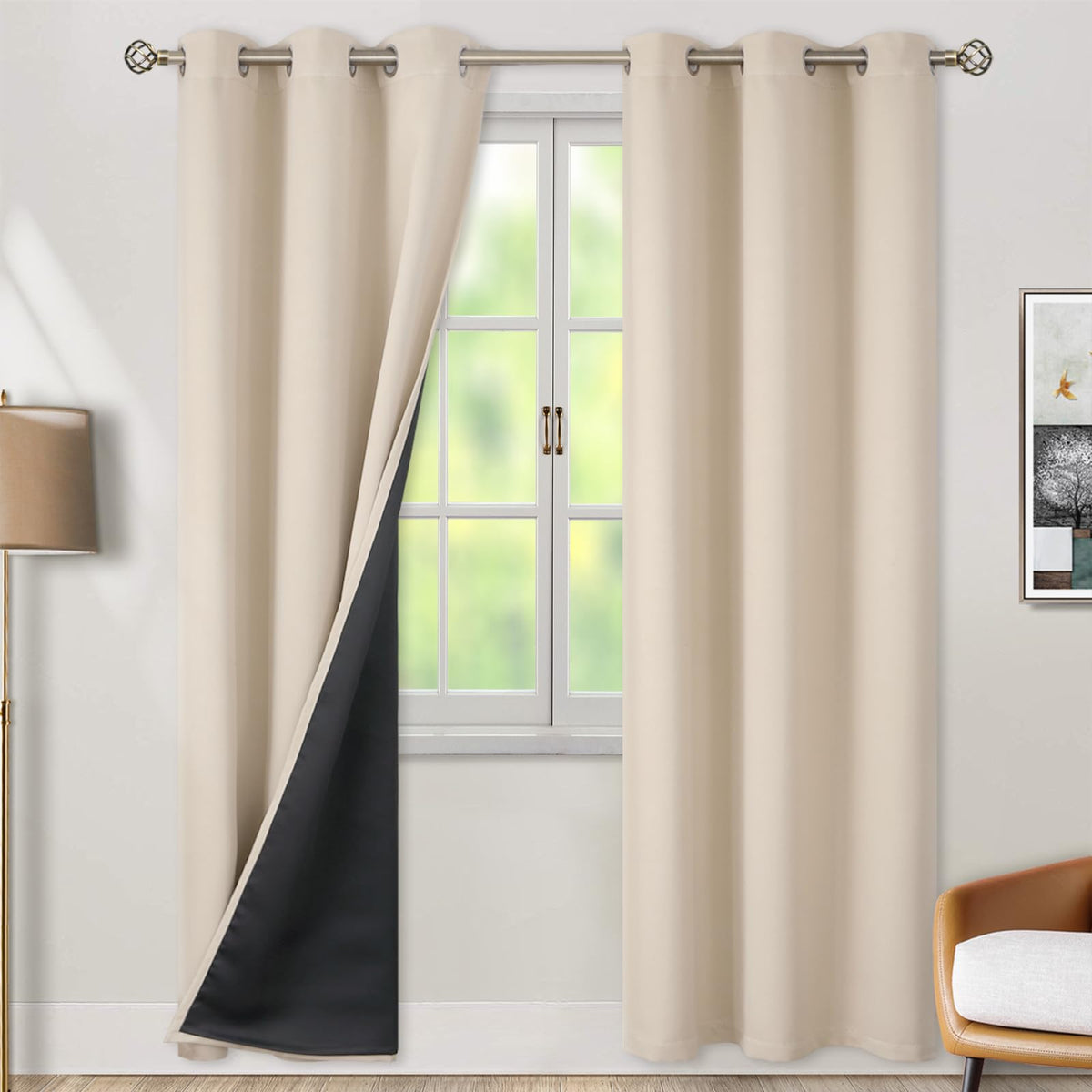 BGment 40 Inch Long Short Blackout Curtains for Small Windows