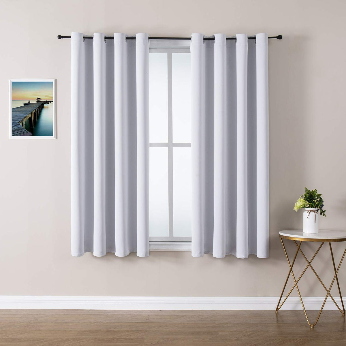 ChrisDowa Small Blackout Curtains for Kitchen & Bedroom 36 Inches Long