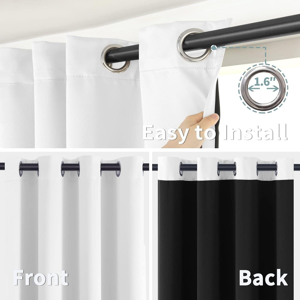 BGment 40 Inch Long Short Blackout Curtains for Small Windows