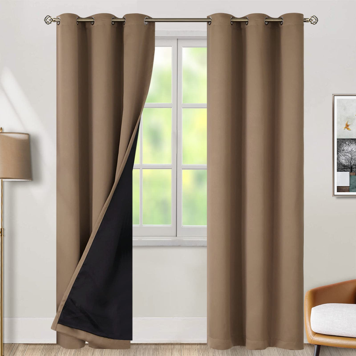 BGment 40 Inch Long Short Blackout Curtains for Small Windows