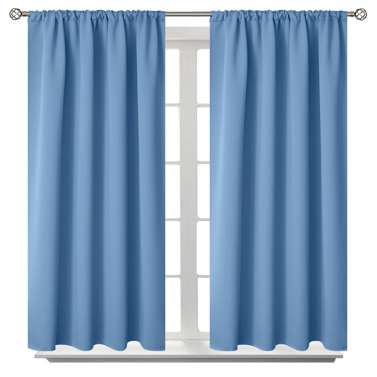 BGment Black Blackout Curtains 40 Inches Long for Kitchen Window 2 Panels