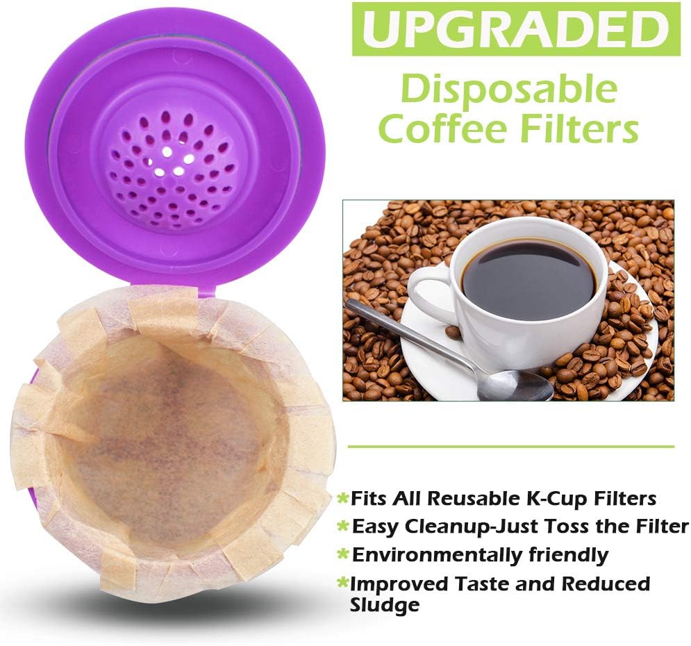 CAPMESSO Disposable K Cup Paper Filters for Keurig 1.0&2.0, 200 Unbleached