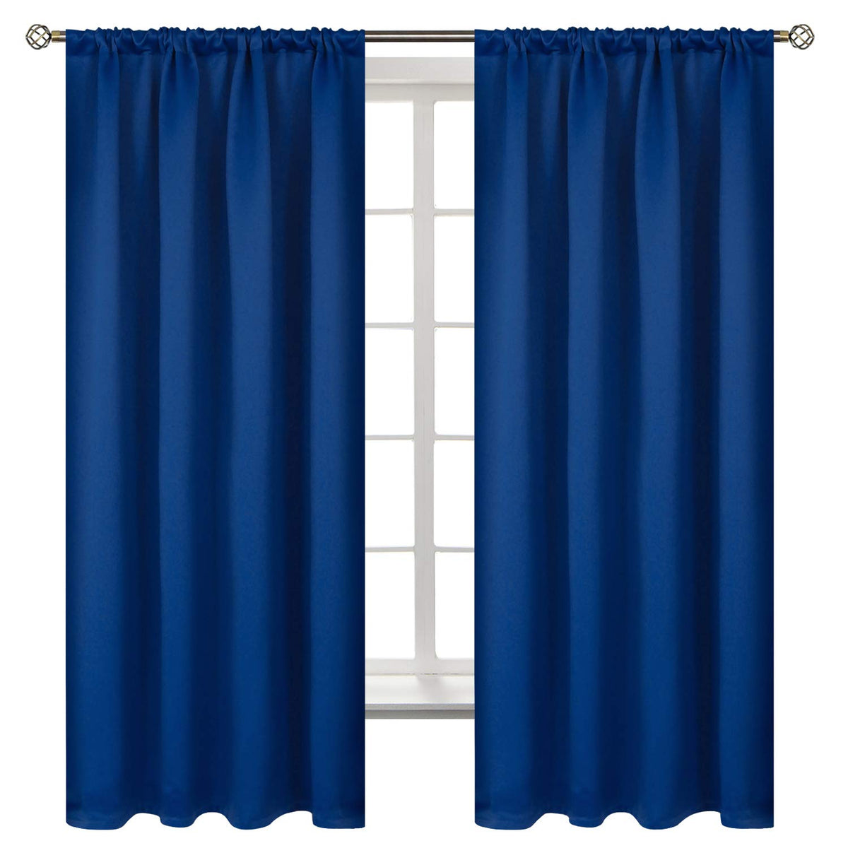 BGment Black Blackout Curtains 40 Inches Long for Kitchen Window 2 Panels