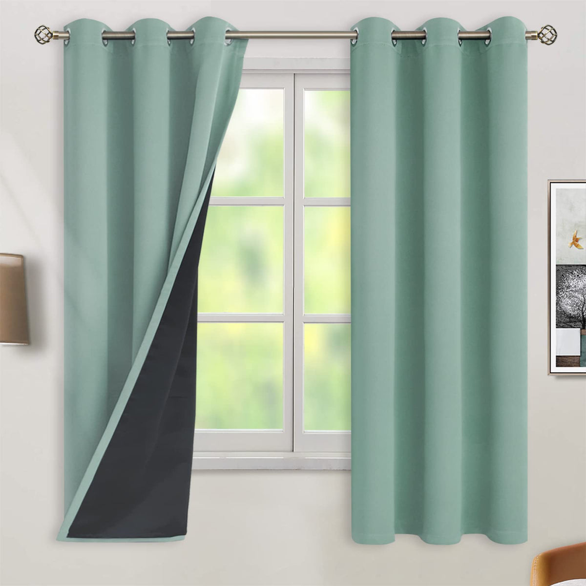 BGment 40 Inch Long Short Blackout Curtains for Small Windows