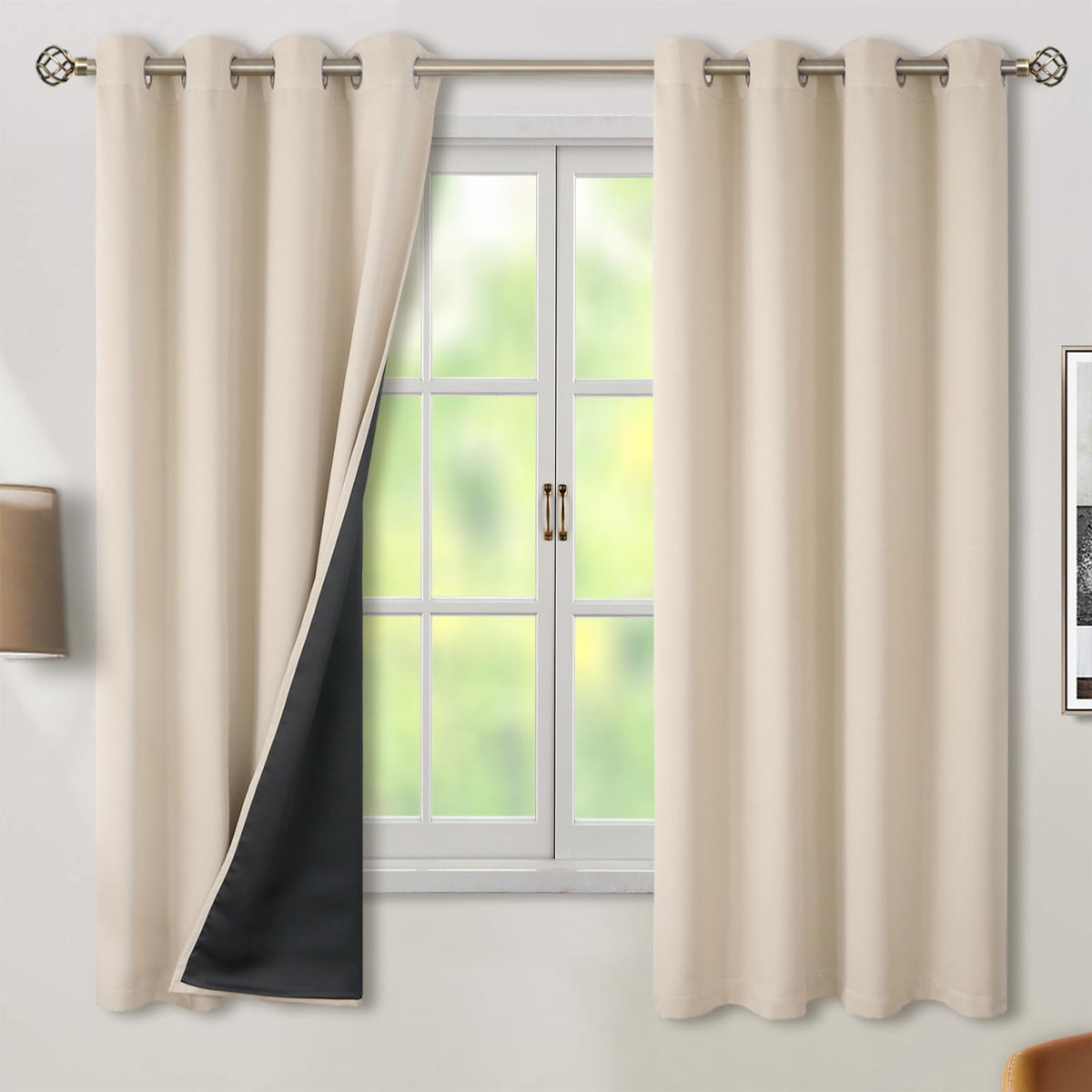 BGment 40 Inch Long Short Blackout Curtains for Small Windows