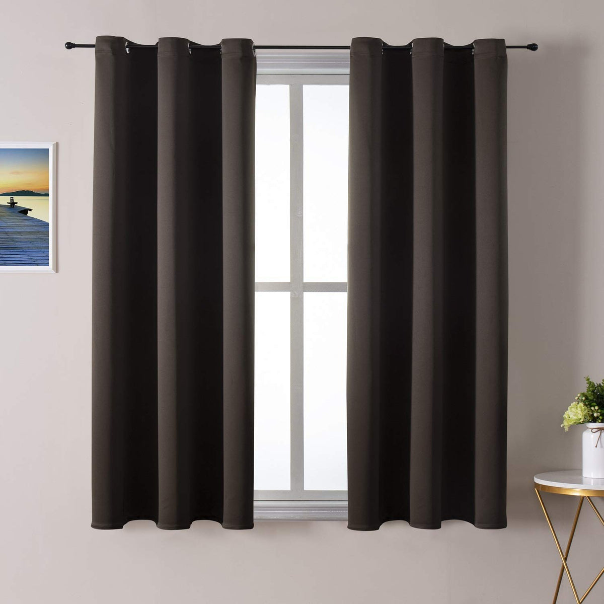 ChrisDowa Small Blackout Curtains for Kitchen & Bedroom 36 Inches Long