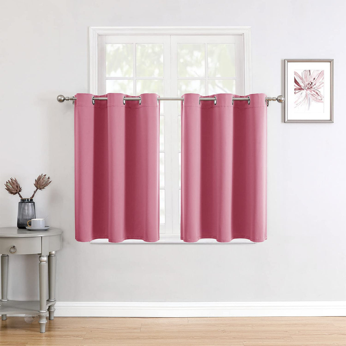 ChrisDowa Small Blackout Curtains for Kitchen & Bedroom 36 Inches Long