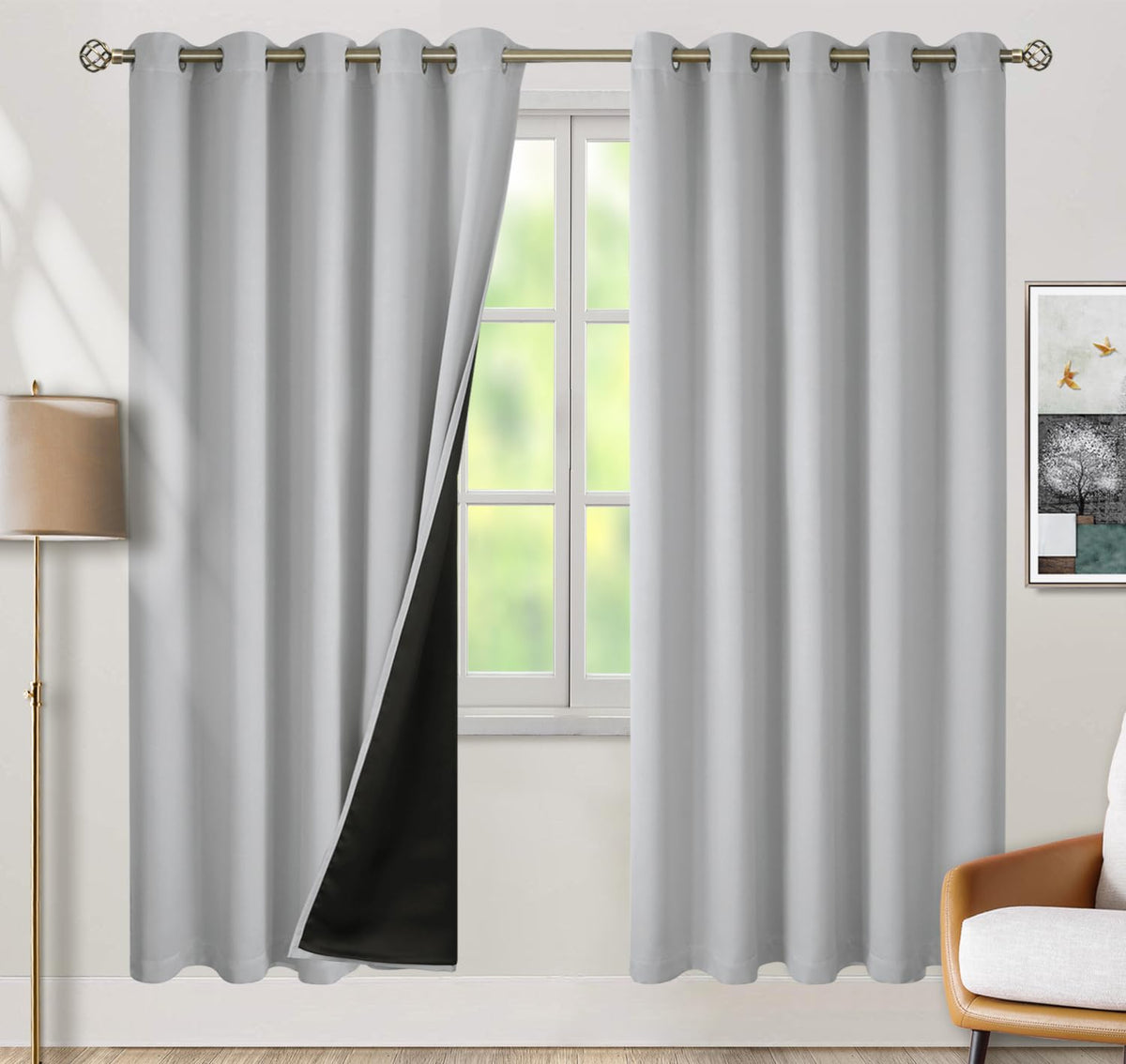 BGment 40 Inch Long Short Blackout Curtains for Small Windows