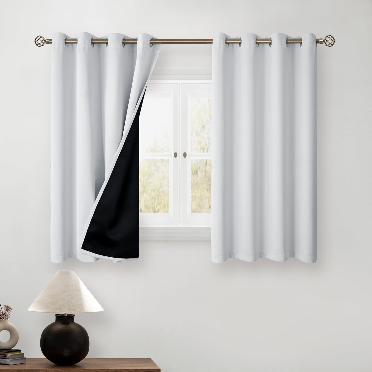 BGment 40 Inch Long Short Blackout Curtains for Small Windows
