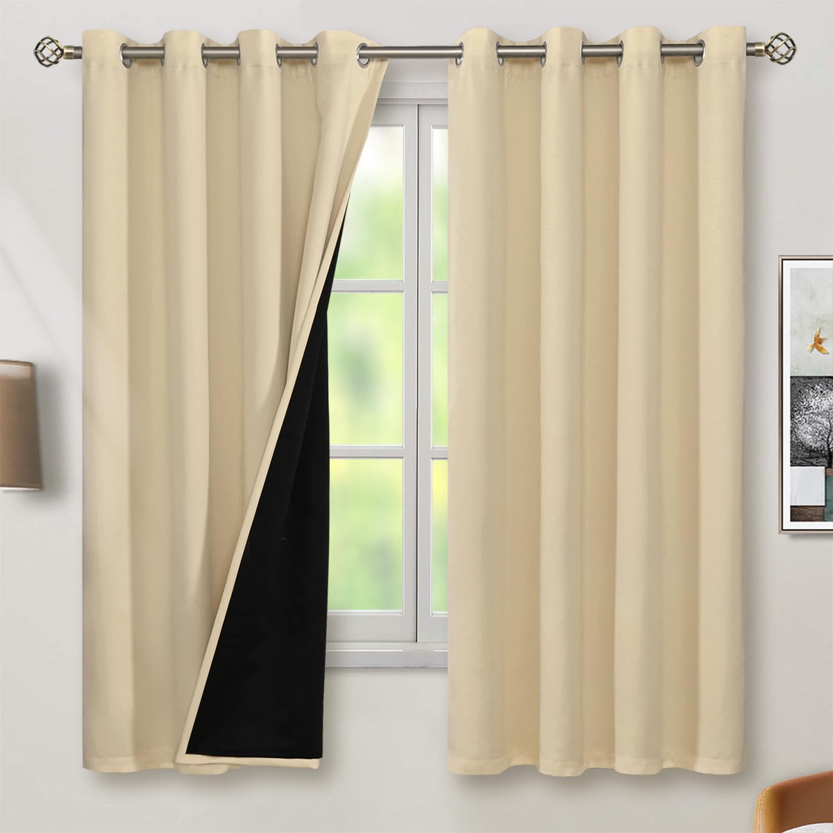 BGment 40 Inch Long Short Blackout Curtains for Small Windows