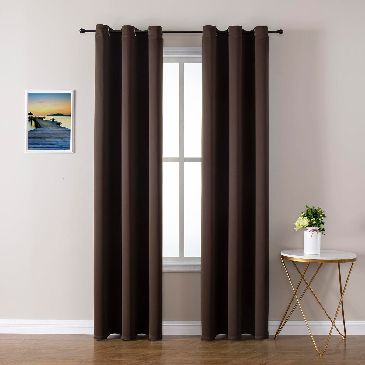 ChrisDowa Small Blackout Curtains for Kitchen & Bedroom 36 Inches Long