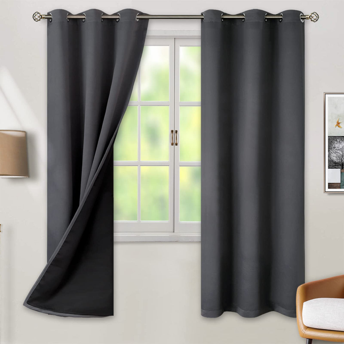 BGment 40 Inch Long Short Blackout Curtains for Small Windows