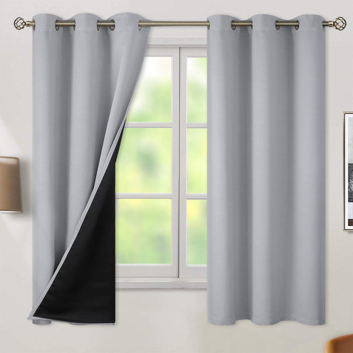 BGment 40 Inch Long Short Blackout Curtains for Small Windows