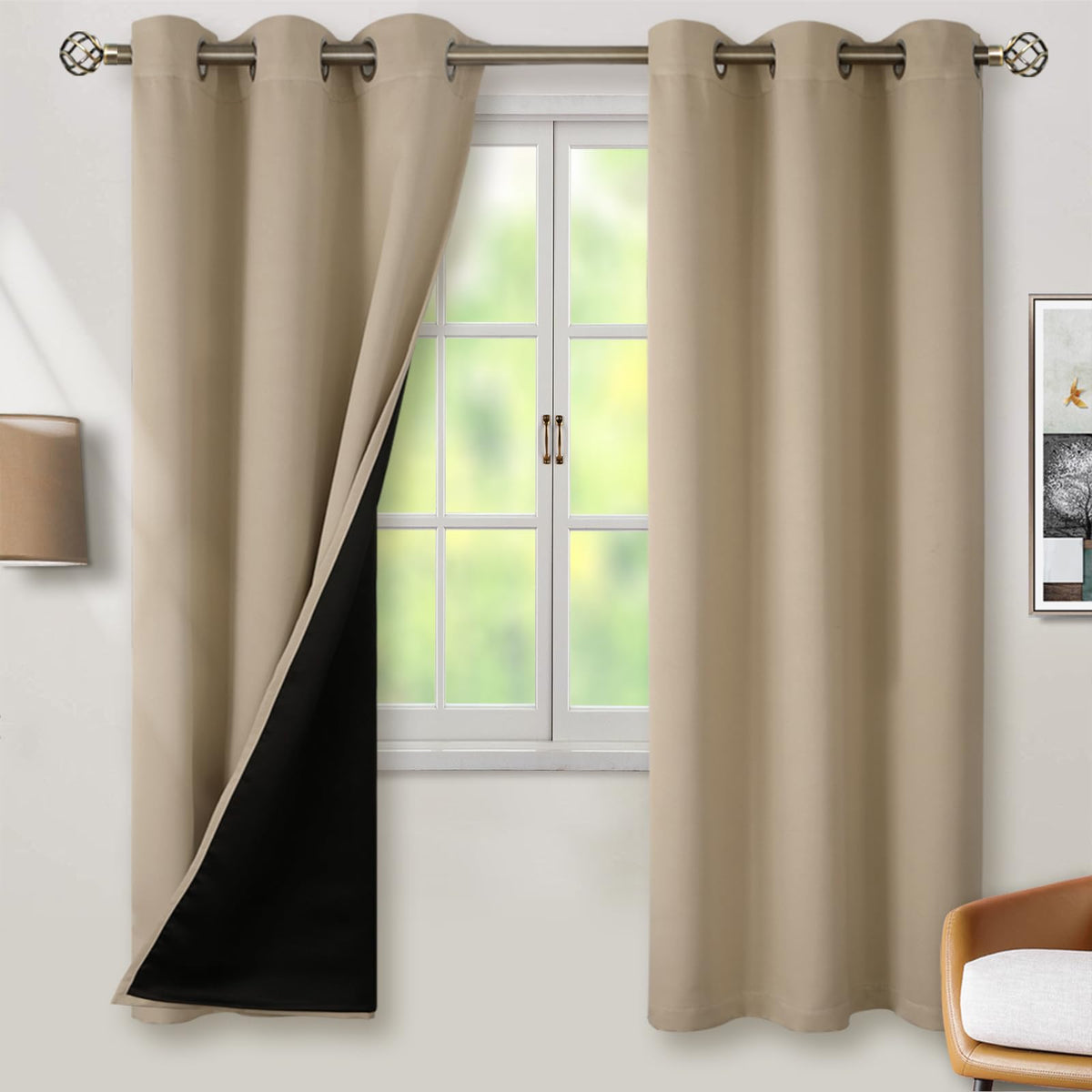 BGment 40 Inch Long Short Blackout Curtains for Small Windows