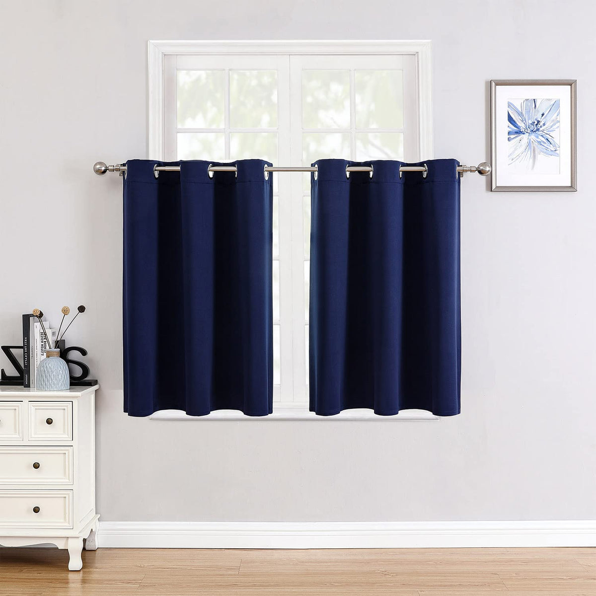 ChrisDowa Small Blackout Curtains for Kitchen & Bedroom 36 Inches Long