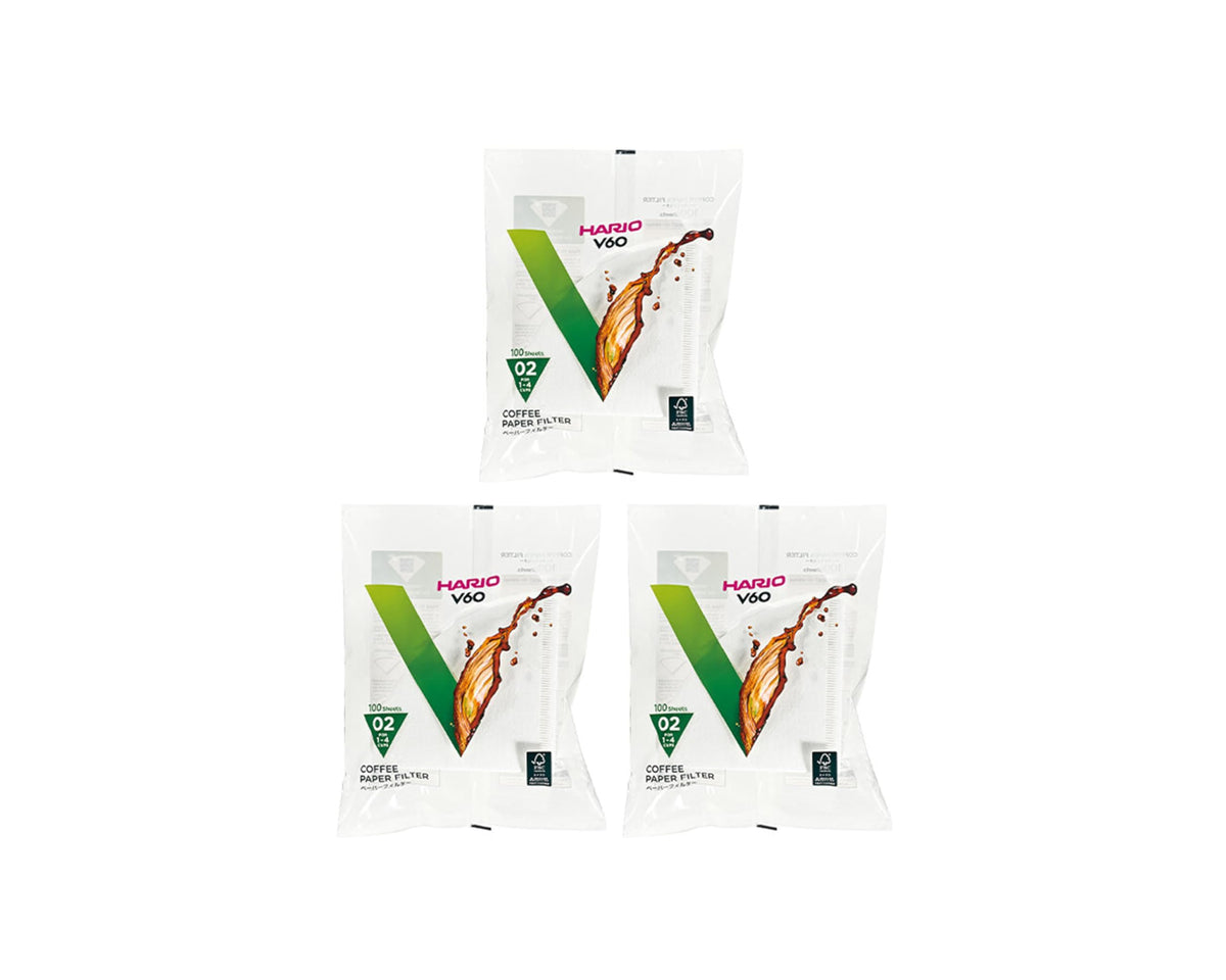 Hario V60 Paper Coffee Filter, Size 02, White, 200ct