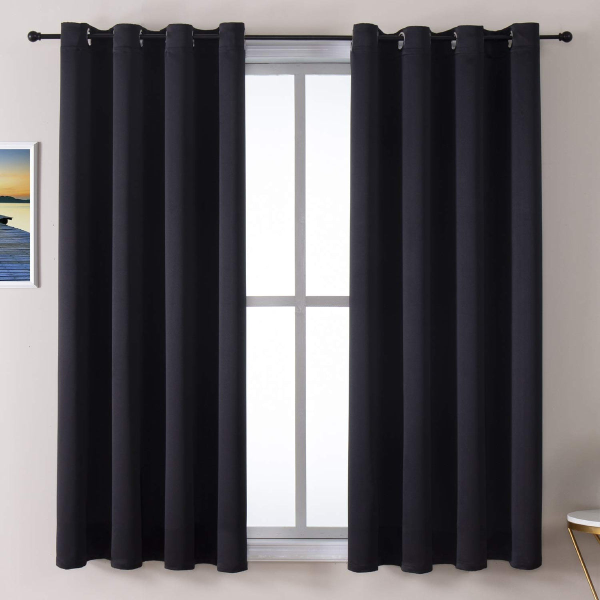 ChrisDowa Small Blackout Curtains for Kitchen & Bedroom 36 Inches Long