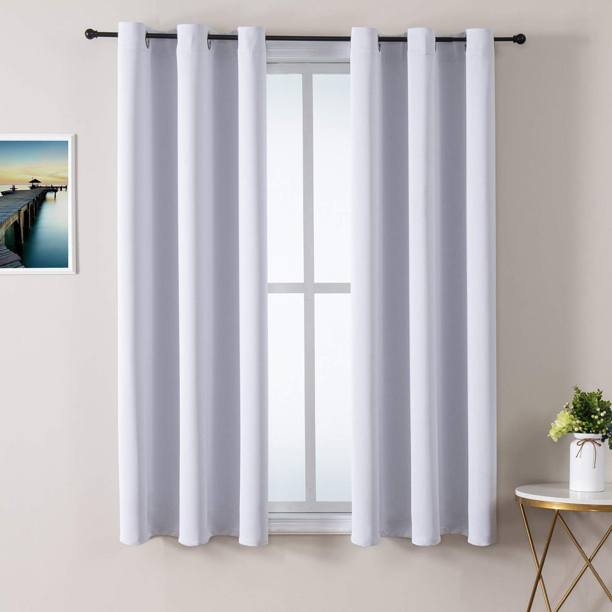 ChrisDowa Small Blackout Curtains for Kitchen & Bedroom 36 Inches Long