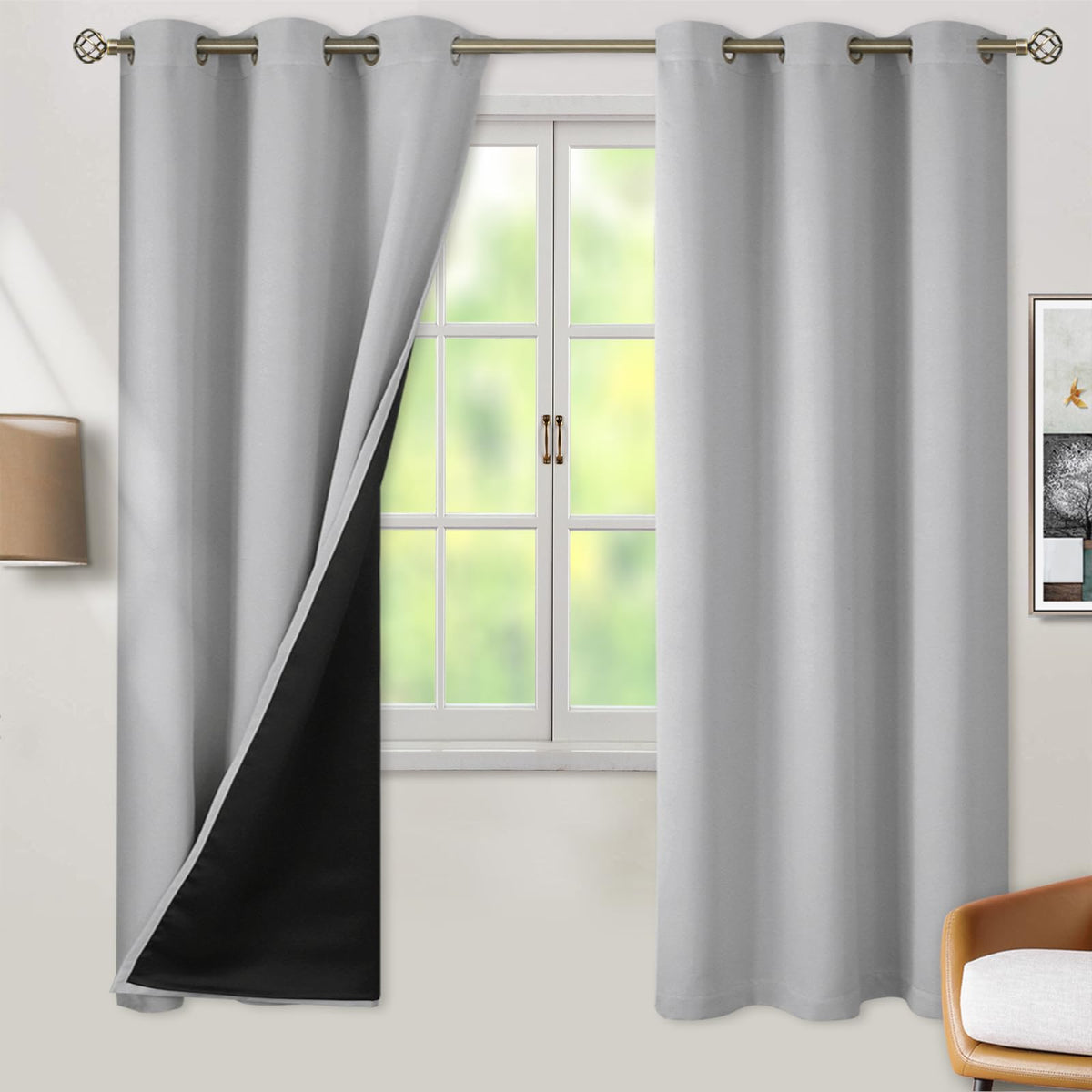 BGment 40 Inch Long Short Blackout Curtains for Small Windows