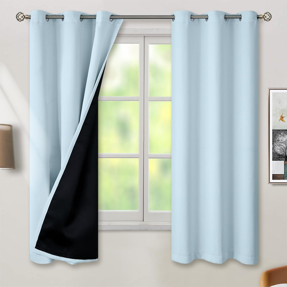 BGment 40 Inch Long Short Blackout Curtains for Small Windows