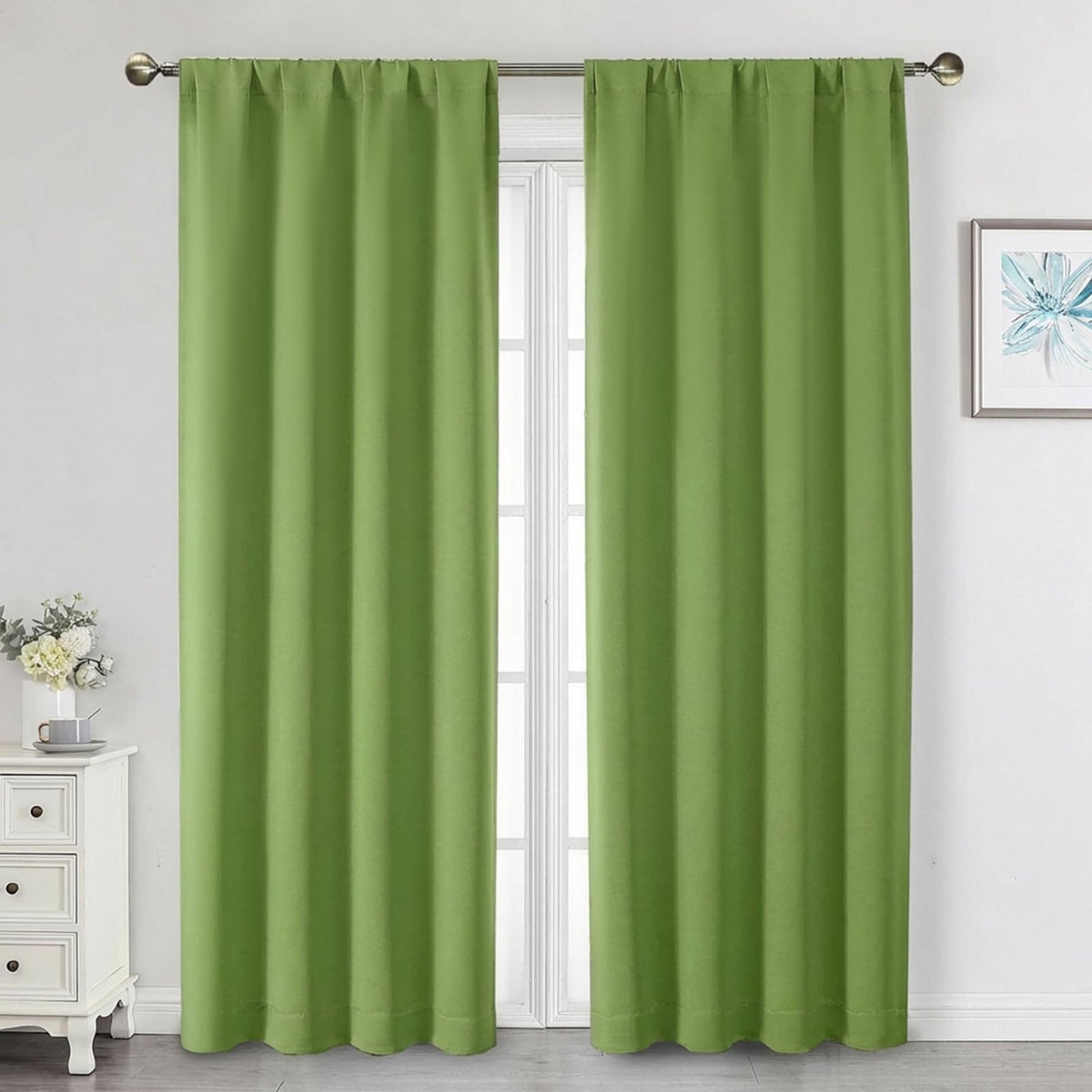 Black Cafe Blackout Curtains 36 Inch Length 2 Panels Set, Soft Solid Thermal Insulated Room Darkening Small Window Curtains for Kitchen Bathroom Basement, Black, Each, 40" Wx36 L