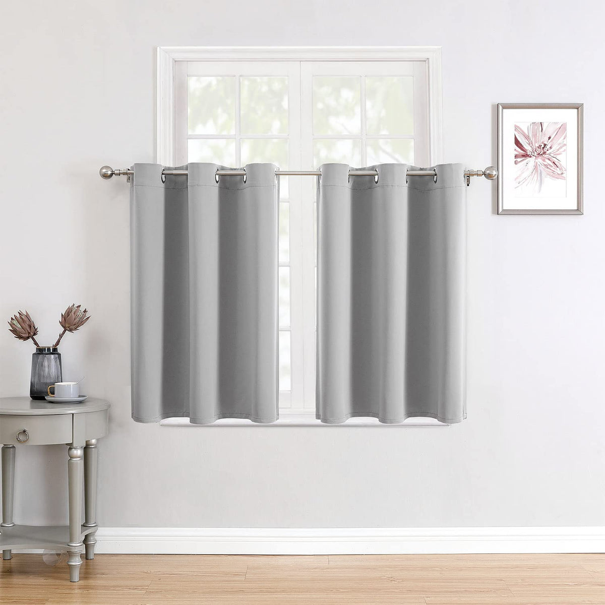 ChrisDowa Small Blackout Curtains for Kitchen & Bedroom 36 Inches Long