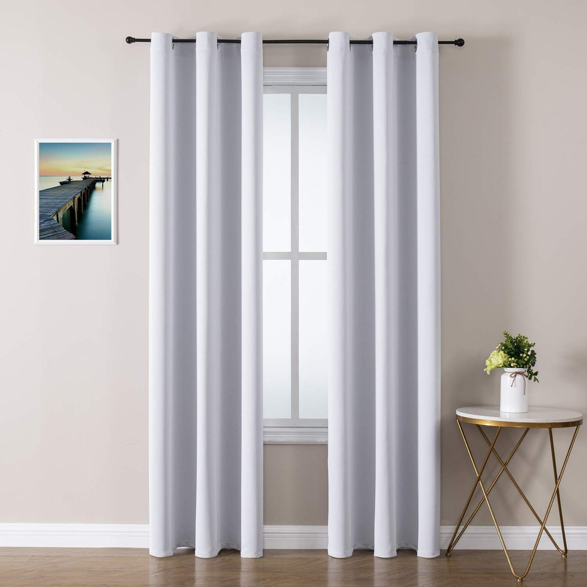 ChrisDowa Small Blackout Curtains for Kitchen & Bedroom 36 Inches Long