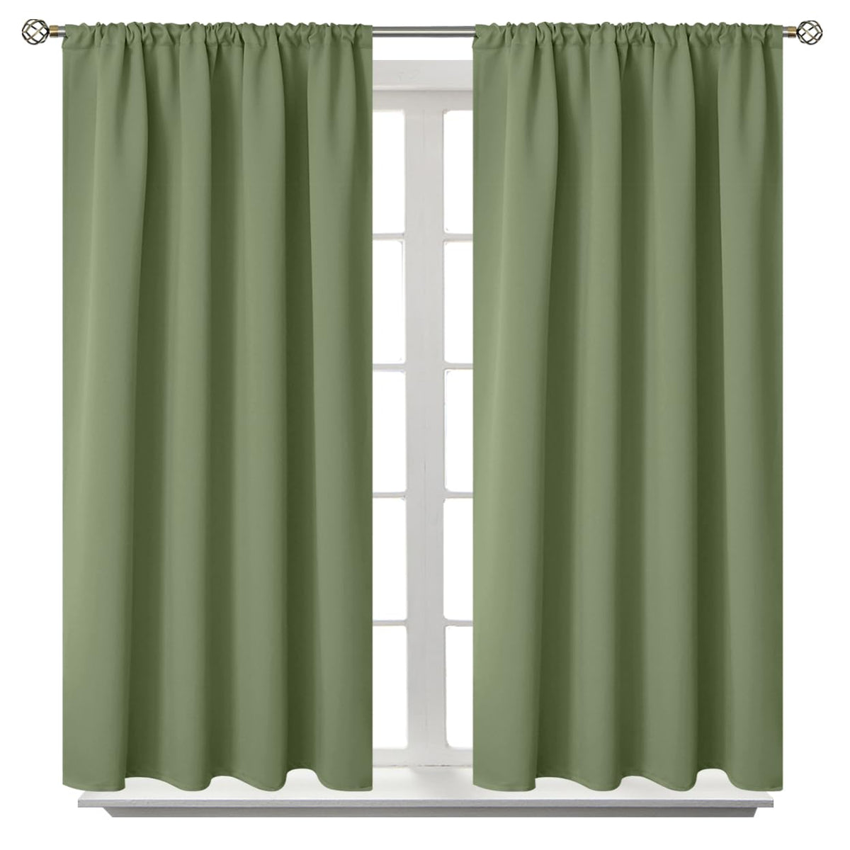 BGment Black Blackout Curtains 40 Inches Long for Kitchen Window 2 Panels