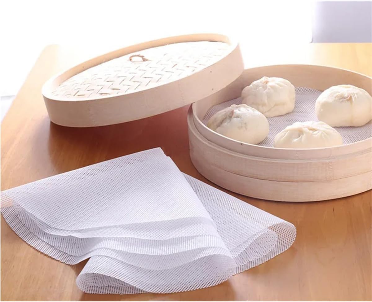 5PCS 7.87" Silicone Steamer Liners for Home Kitchen, White