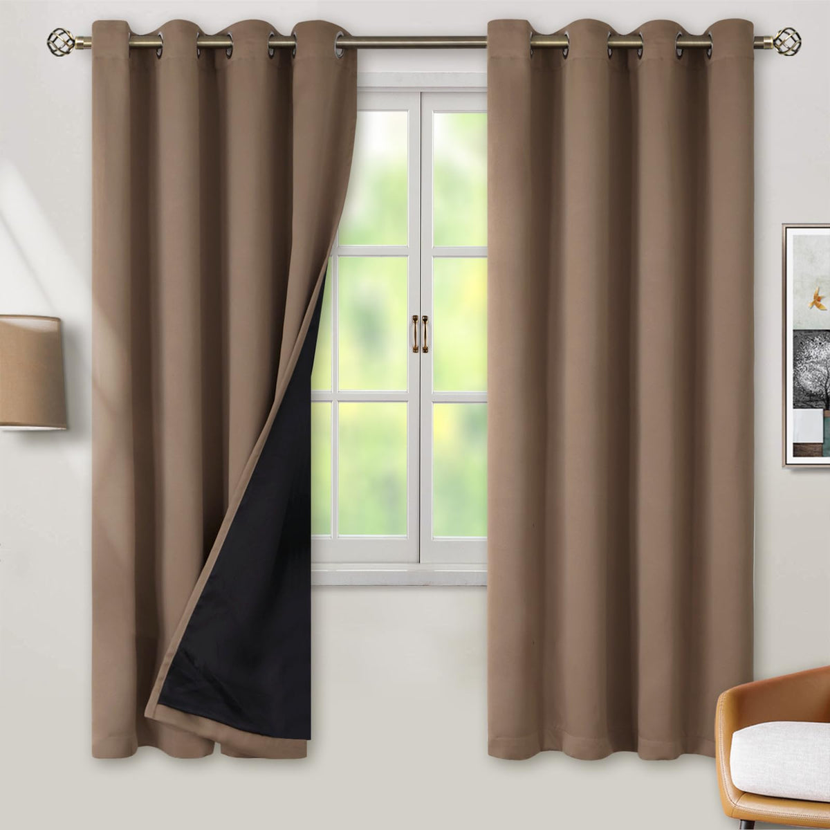 BGment 40 Inch Long Short Blackout Curtains for Small Windows