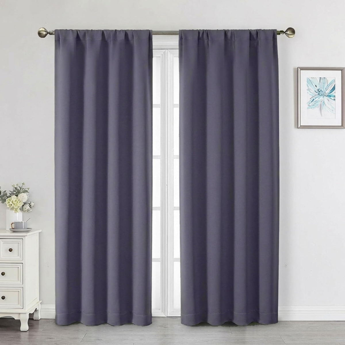 Black Cafe Blackout Curtains 36 Inch Length 2 Panels Set, Soft Solid Thermal Insulated Room Darkening Small Window Curtains for Kitchen Bathroom Basement, Black, Each, 40" Wx36 L