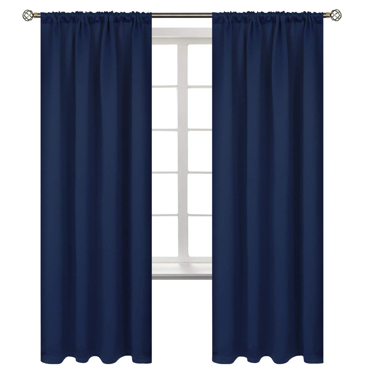BGment Black Blackout Curtains 40 Inches Long for Kitchen Window 2 Panels