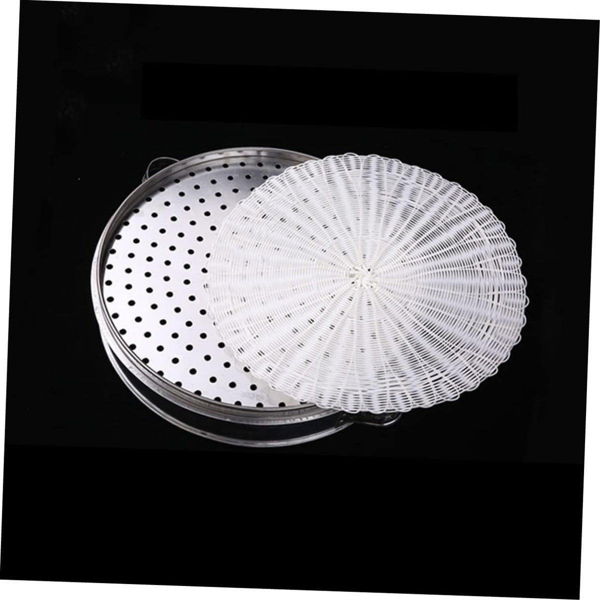 2pcs Non-stick Imitation Rattan Steamer Mats Round Steaming Pads for Steamed Buns and Dim Sum Food Grade Reusable
