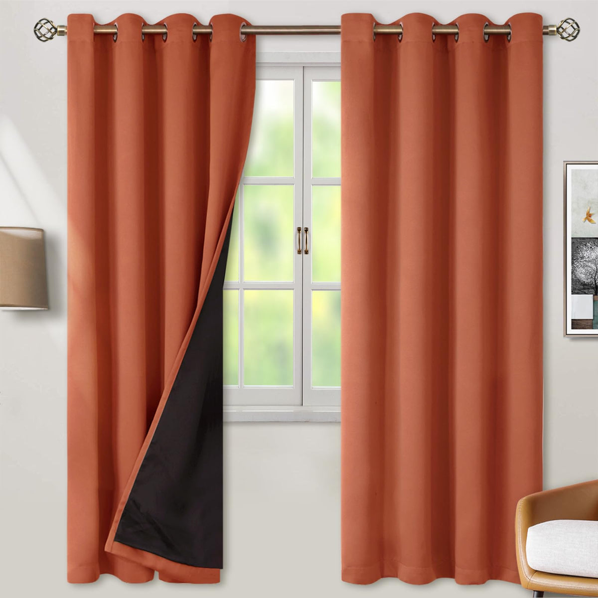 BGment 40 Inch Long Short Blackout Curtains for Small Windows