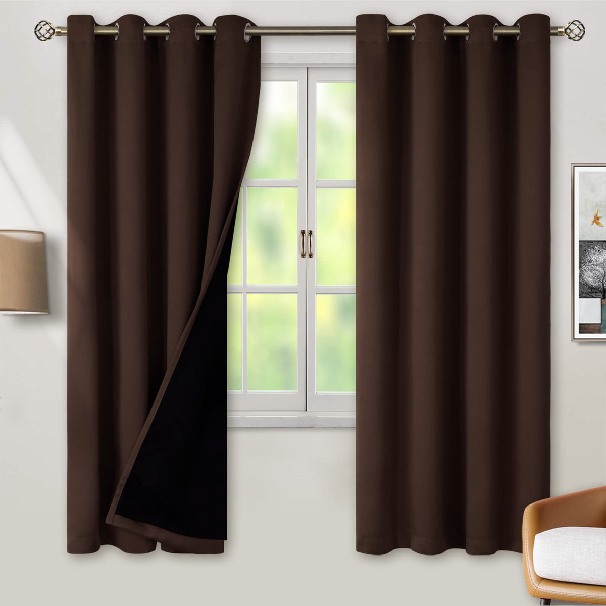 BGment 40 Inch Long Short Blackout Curtains for Small Windows