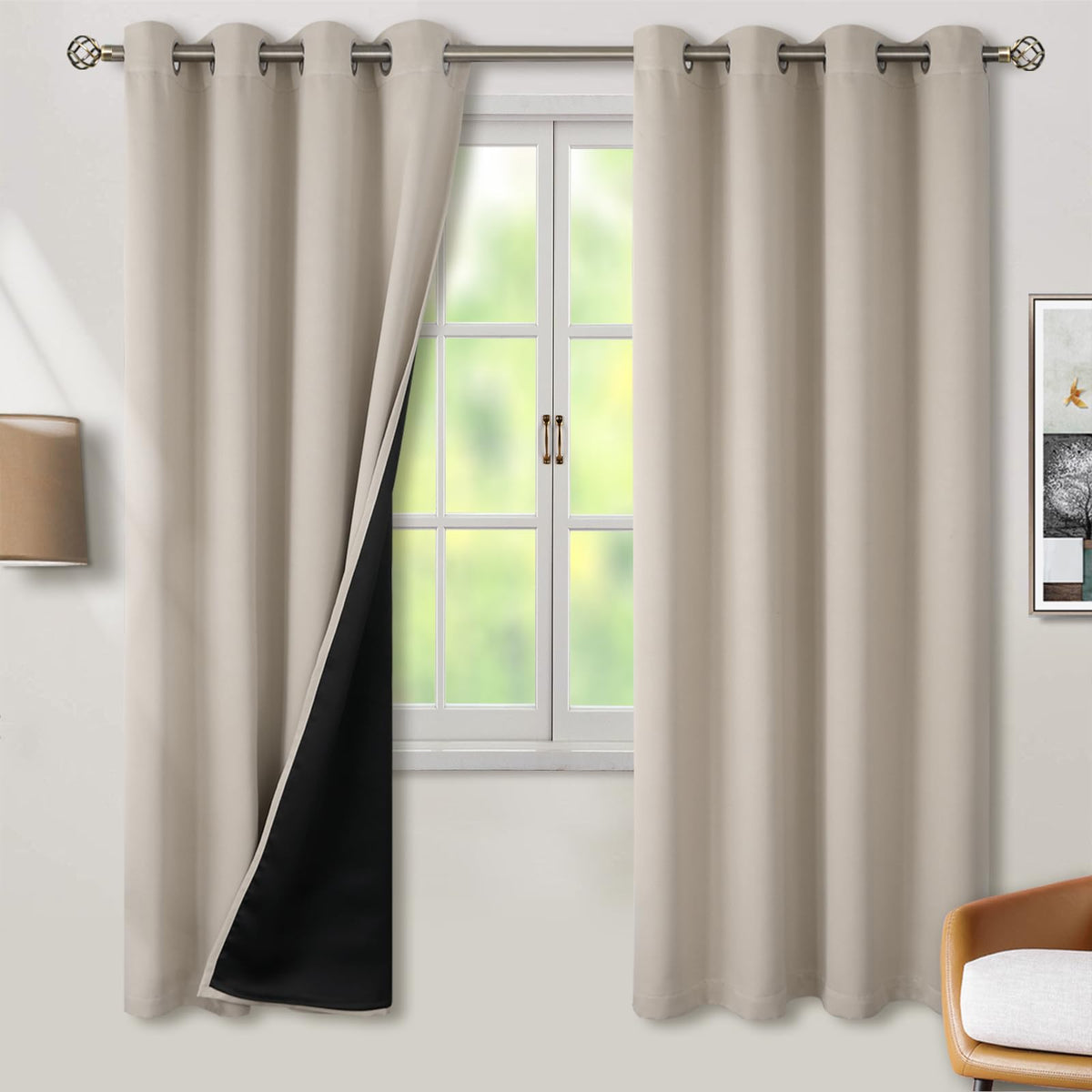BGment 40 Inch Long Short Blackout Curtains for Small Windows